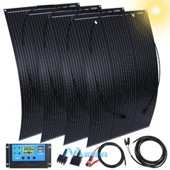 100W 200W 400W Mono Solar Panel 18V Off-Grid Battery Charger+Controller RV Home