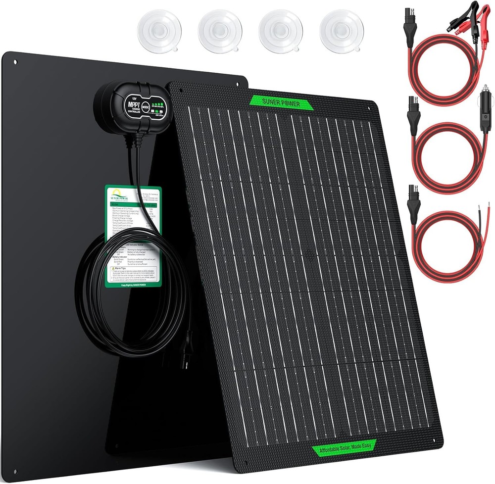 SUNER POWER 50W Solar Charger MPPT 12V Waterproof