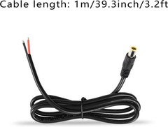 GINTOOYUN 2 Pack DC7909 Power Pigtails Cable, 12V DC 8mm Male Plug to Bare Wire