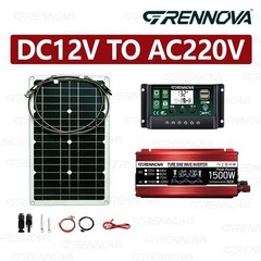 Grennova 1500W Power Solar System Real Pure Sine Capacity 12V To110V/220V Invert