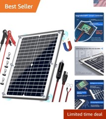 Upgrade Your Battery Life: 12V 20W Magnetic Solar Panel Kit with MPPT Controller