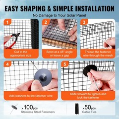 8x100ft 1/2in PVC Coated Wire Mesh Roll & 100pc Stainless Steel Fasteners