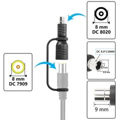 Sinloon DC7909 to DC8020 Adapter, DC7909 Female to DC8020 Male Connector Adapter