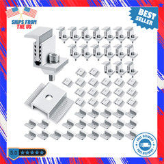 56pcs 1.06in. Solar Panel Bracket Aluminum Solar Mid Clam, Adjustable End Clamps
