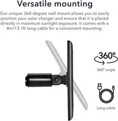 Outdoor Solar Panel for Always-On Power, Compatible with All Ring Camera Models