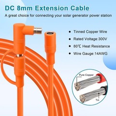 14AWG DC 8mm Extension Cable for Jackery Solar Generator, 10FT DC7909 Female …