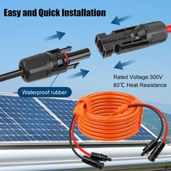 Kimbluth 14 AWG Solar Extension Cable 25FT Red Black Female Male Connectors