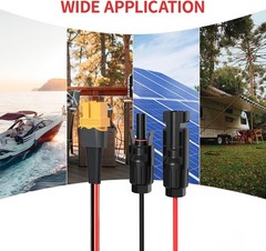 16 AWG XT60 Female to Solar Connector Solar Panel Extension Charging Cable