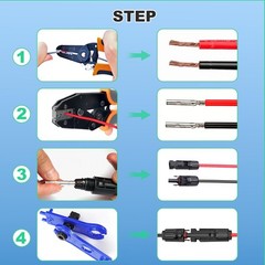 Solar Crimper Tool Kit, Solar Panel Cable MC4 Connectors 14-10AWG, 30 Pairs Male