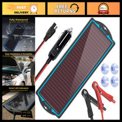 12V Solar Battery Charger Trickle Maintainer Kit | Smart Overcharge Protection |