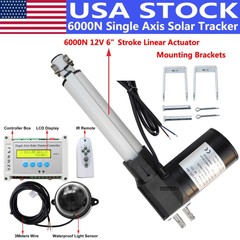 12V Solar Tracking Tracker Kit W/ 6″ 6000N/1320lbs Linear Actuator W/ Controller