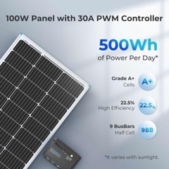 High-Efficiency 100W Solar Panel Kit with Bluetooth Monitoring – Safe & Reliable