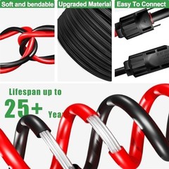 Solar Extension Cable 20 Feet 10AWG IP67 MC4 Connectors Male Female Adapter Kit