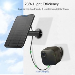 Solar Panel Charger 4W USB Type-C for Outdoor Camera 13ft Cable IP65 Mount