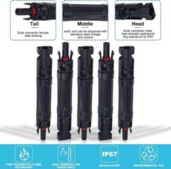 PV Solar Panel Fuse Holder – 15A Inline Connector, 5pcs