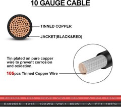 Heavy-Duty Solar Panel Cable Kit – 2ft Male-to-Male Connection for Marine & RV