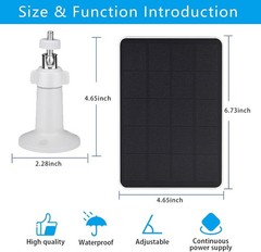 Solar Panel Charger Compatible with eufyCam 3/3C/2/2 Pro/2C/2C Pro/E/SoloCam E20