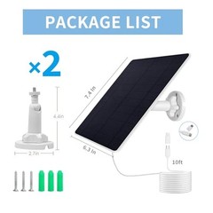 Solar Panel Charger Compatible with Eufycam 2C/2C Pro/E40/E20/2/2 Pro/E, 2Pack