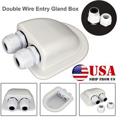 Double Wire Cable Entry Gland Box Boat RV Caravan Roof Solar Panel Junction Box.