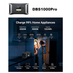 Dabbsson Power Station 2000-2400W Solar Generator LiFePO4 RV Trip Home backup