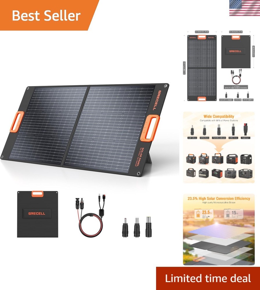 20V High-Efficiency Solar Charger – Compact 100W Panel for Travel & Adventure