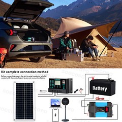 6000W Off-Grid Solar System Complete Kit Dual12V/24V To 110V/220V Inverter 100A