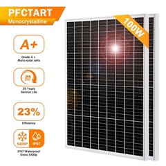 PFCTART 2PCS 100W 12V Mono Solar Panel 200W Off Grid PV Power for Caravan Marine