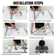 28″ Solar Panel RV Tilt Mount Brackets Ground Roof Flat Surface Adjustable Frame