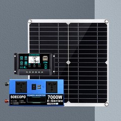 7000W Complete Solar Panel Kits Solar Power Generator 100A Home 110V/220V Syst