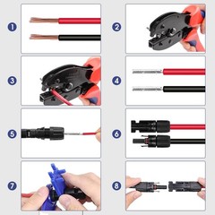 Solar Crimping Tool for Solar Panel Cable with 12 Pairs Solar Connectors