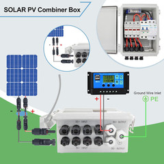 IP65 Waterproof PV Combiner Box for On/Off Grid Solar System,With Lightning Arr