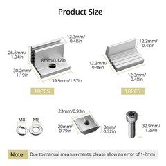 Adjustable Solar Panel Mount Brackets 3050mm 10pc Aluminum Roof Clamp Kit