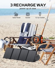 Portable Power Station 300W, Outdoor Solar Generator Backup Battery Pack 220W…