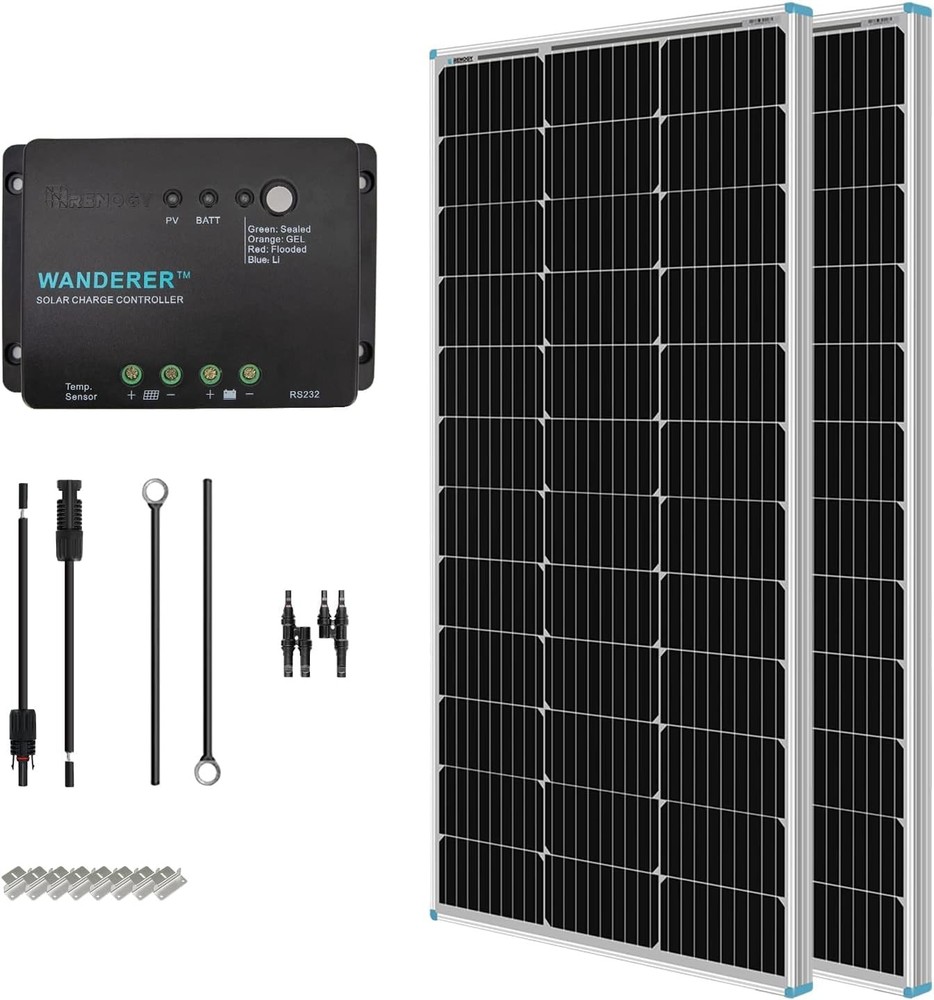Renogy 200 Watt Solar Panel Kit 2x100W Off Grid