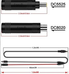 Solar Panel To 8mm Adapter Cable Dc 8mm Connector With Dc 5.5X2.5mm Converter