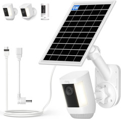 Solar Panel and 2-In-1 Wall Mount for Ring Cam, 6W Solar Charger Compatible w…