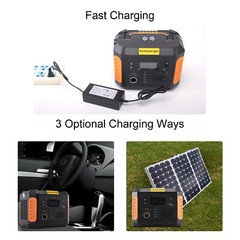 500W Portable Outdoors Solar Generator Power Station Supply Energy Storage Ports
