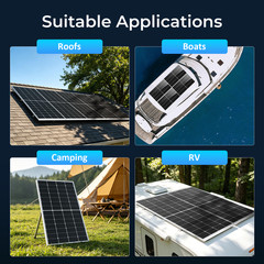 225W Solar Panel 12V N-Type 0BB Anti-Shading HPBC Off Grid RV Roof Home 200W