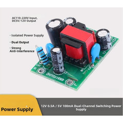 2PCS PCB Based AC DC Isolated Power Supply 110V 220V Input 12V 5V Output Module