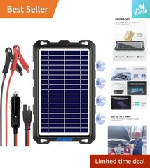 Eco-Friendly 7.5W Solar Trickle Charger with LED Indicator for All 12V Vehicles