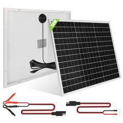 50W 18V Solar Panel with Built-in 12V PWM Controller + SAE Connection Cable 2…