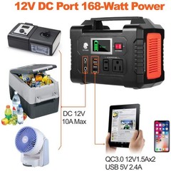 200W Portable Power Station, FlashFish 40800mAh Solar Generator with 110V AC Out