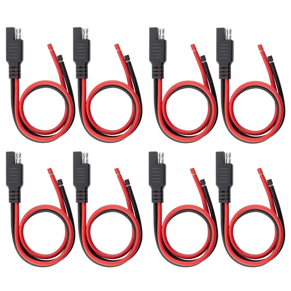 8PCS 12AWG SAE Connector 1ft 2 Pin Quick Disconnect Power Extension Cable
