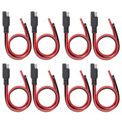 8PCS 12AWG SAE Connector 1ft 2 Pin Quick Disconnect Power Extension Cable