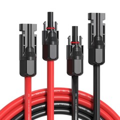 50ft Black + 50ft Red 10AWG Solar Panel Extension Cable Flexible Wire Connectors