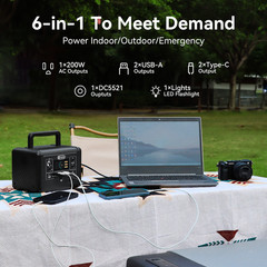 Flashfish T200 Solar Generator Lifepo4 153.6Wh 200W Optional With Solar Panel