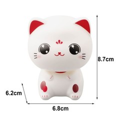 Solar Powered Cute Cat Figurine with Waving Paw Auspicious Home Decoration