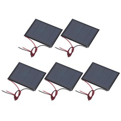 MECCANIXITY 5 Pcs 5V 0.25W 50mA Mini Solar Panels, Small Black