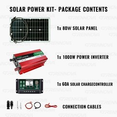 1000W Real Power Grennova Solar System 80W Panel 1000W Inverter 60A Controller