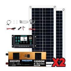 US 10000W Solar Kit | Includes Inverter, 2pcs 200W Solar Panels 100A Controlle7W